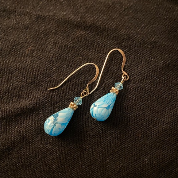 Jewelry - Elegant Blue Teardrop Earrings